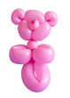 Sculpted pink teddy bear balloon party toy isolated on a white background