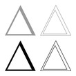 Delta greek symbol capital letter uppercase font icon outline set black grey color vector illustration flat style image