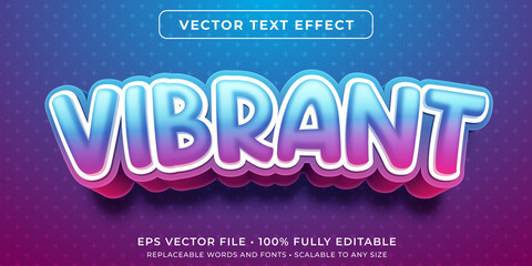 Editable text effect - vibrant color cartoon style