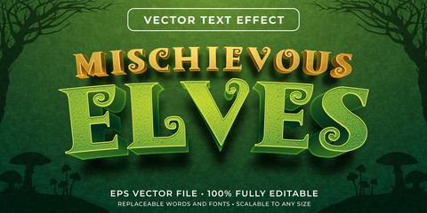 Wall Mural - editable text effect - forest elves style