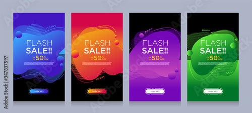 Fotografía Modern colorful advertising poster for flash sale banners with dynamic shape