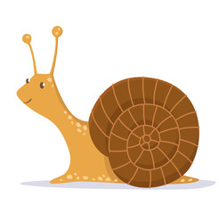 Cute snail on white background. Vector illustration.