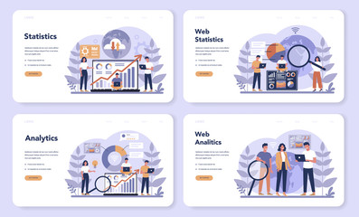 Canvas Print - website analysis concept web banner or landing page set. web page