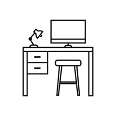 Poster - vector illustration of work table isolated icon