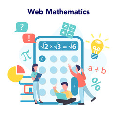 Wall Mural - Online math course. Learning mathematics in internet,