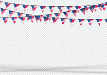 Bunting Hanging Banner USA American Flag Triangle Background