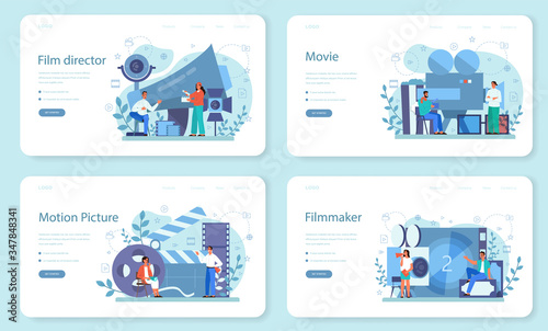 Cuadros en Lienzo Film director web banner or landing page set. Idea of creative