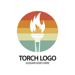 Torch vector icon illustration design template