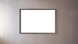 © Bonsales - huge blank poster with space for template in frame hangs on conference hall wall