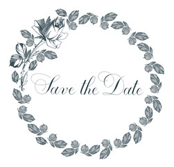 Wall Mural - vector laurel wreath at engraving style.