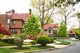 Fototapeta Tęcza - Forest Hills Homes Queens New York Suburbs Neighborhood Tudor Style Houses