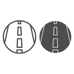 Poster - Motorway line and solid icon, transportation symbol, Highway road vector sign on white background, freeway icon in outline style for mobile concept and web design. Vector graphics.