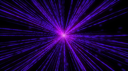 Fototapete - Twisted Glowing Strip Line Fiber Trails Explosion Element Illustration. Particle Wave Turbulence High Energy Effect Texture Background.