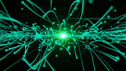 Fototapete - Stripe Line Explode Into Empty Space Illustration Background. Beautiful Dynamic Futuristic Shape For Infographic Poster Design.
