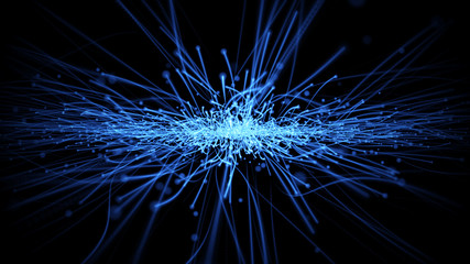 Leinwandbilder - Stripe Line Explode Into Empty Space Illustration Background. Beautiful Dynamic Futuristic Shape For Infographic Poster Design.