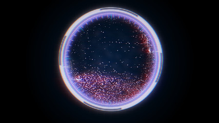 Aufkleber - HUD Futuristic Spin Circle Plasma Sphere Protection Illustration Texture.