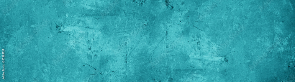 Abstract dark aquamarine turquoise concrete stone paper texture background banner, trend color 2020
 - obrazy, fototapety, plakaty 