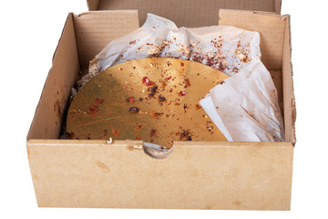 cardboard box from under the cake