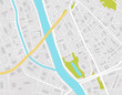 Vector map of city street on gray background. Graphic urban town for gps navigation. Simple abstract town with top view for location in travel. Downtown intersection template with place for route