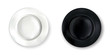 © conceptcafe - Two empty round plates - white and black.