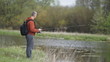 © Alex - fishing man in a beautiful place in the meadow, spring