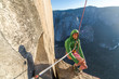 © Cavan Images - Athlete resting while belaying climber on The Nose El capitan Yosemite
