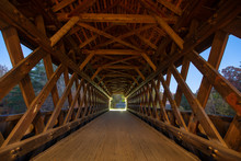 Old Covered Bridge In New England Fall