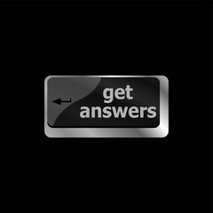 Poster - A keyboard with a key reading get answers
