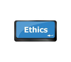 Poster - ethics concept on the modern computer keyboard key