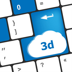 Poster - 3d words symbol on a button keyboard