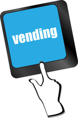 Poster - keyboard keys with vending button, business
