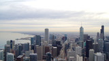 Fototapeta  - CHICAGO, ILLINOIS, UNITED STATES - DEC 11th, 2015: View from John Hancock tower fourth highest building in Chicago
