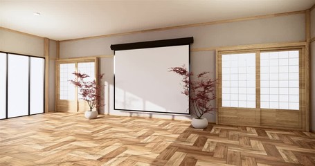 Wall Mural - Office business - beautiful japanroom meeting room and conference table, modern style. 3D rendering