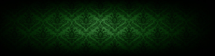 Wall Mural - baroque green wallpaper background