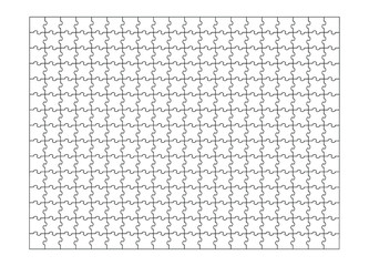 Fototapete - Set of three hundred puzzle jigsaw pieces. Puzzle with different types of details and the ability to move each part. Black and white vector illustration isolated on white background.