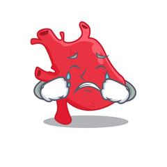 Sticker - Cartoon character design of heart with a crying face