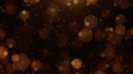 Wall Mural - abstract beautiful double bokeh flickering gold tone particles and light flare blurred glowing gradi
