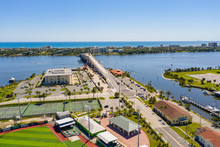 Aerial Photo City Island Daytona Beach FL