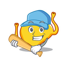 Poster - Picture of bladder cartoon character playing baseball