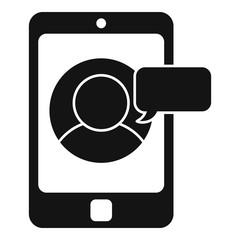 Poster - smartphone chat center icon. simple illustration of smartphone chat center vector icon for web desig
