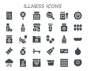 Wall Mural - illness icon set