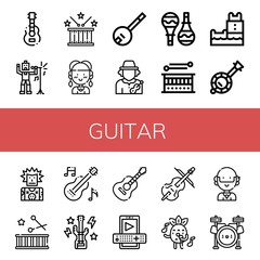 Poster - guitar icon set