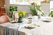 © Pixel-Shot - Served table in modern dining room
