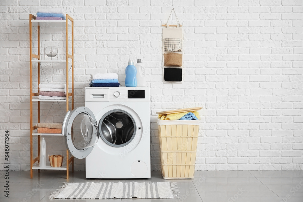 Interior of modern home laundry room