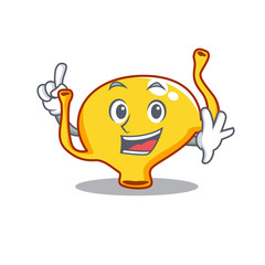 Poster - Bladder mascot character design with one finger gesture