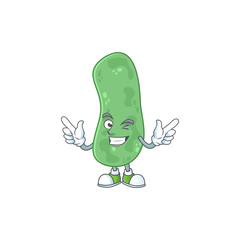 Sticker - Cartoon character design concept of enterobacteriaceae cartoon design style with wink eye