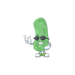 Sticker - Super cute enterobacteriaceae cartoon character wearing black glasses