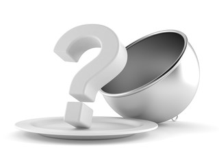 Canvas Print - Question mark with catering dome