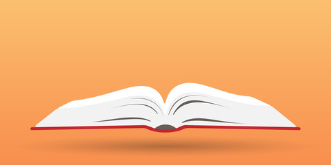 Covered opened book isolated. Vector illustration