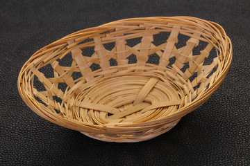 Empty wicker bowl